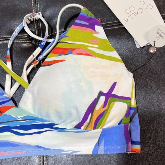 CALIA Women's Double Strap Triangle Bikini Swim Top - Picture 3 of 7